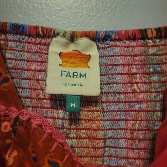 FARM RIO Red Patchwork Bandana Sleeveless Embroidered Mini Dress Women's Medium - Picture 5 of 15